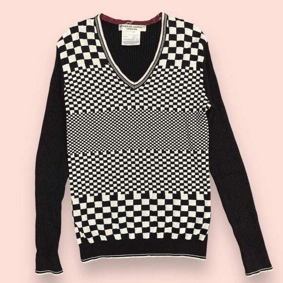 No Brand Sweaters - 1990s katherine hamnett london checkerboard sweater
